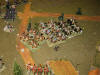 The Palatinal Hussars #12, attacking the Young Guard Chasseurs's rearguard, are taken beween two fires and break.