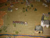 ... while the 2/11e de Ligne leaves sorpresively the Abbey of Aywers in march column formation.
