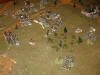 The right-most Prussian columns, free from French interference, try to outflank the French line ..