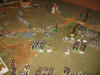The Cossacks fall back from the 2e Hussars and the Prussian line becomes bent.