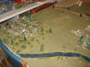 The Russian reinforcements arrive through the woods behind of the deployed artillery