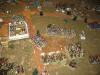 The Prussians advance in the center without conviction, facing enemy cavalry and infantry...